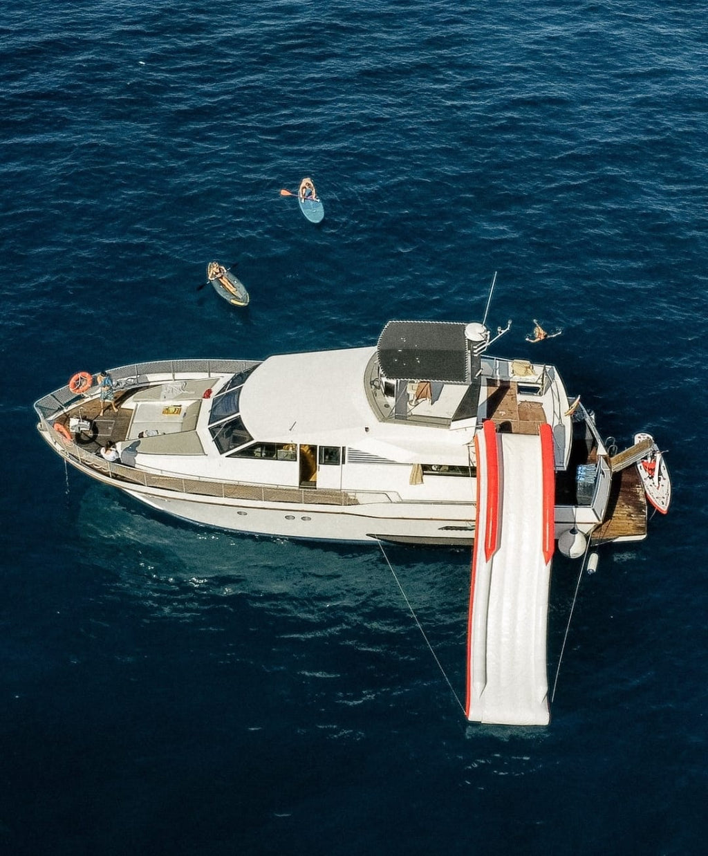 private yacht with slide